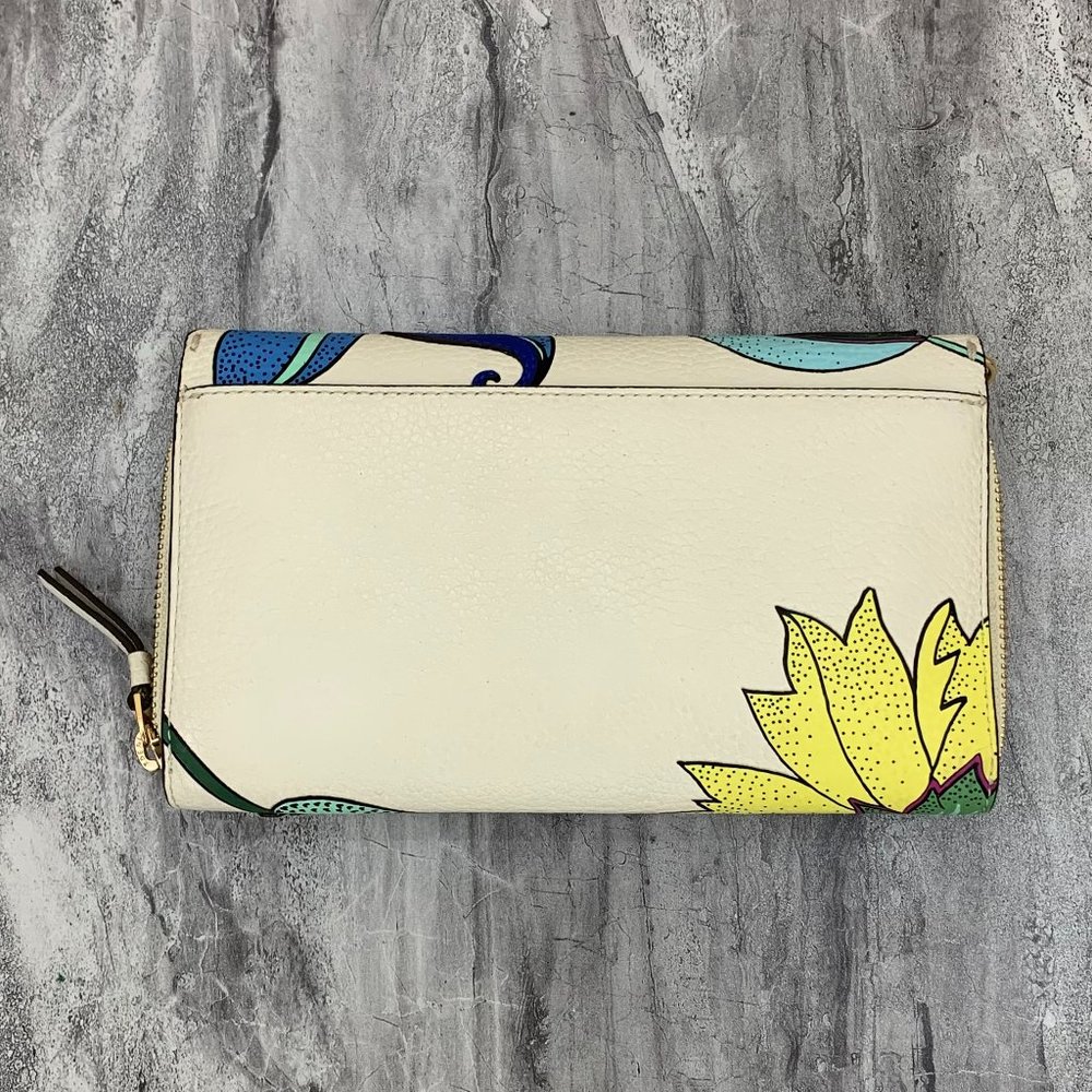 Tory Burch McGraw Floral Flap Wallet Fold Over Leather Crossbody Bag - Picture 6 of 11